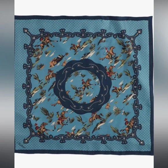 PENDLETON SCARF “DESERT RIDERS BLUE”The bold graphics make this oversized square - Picture 2 of 2